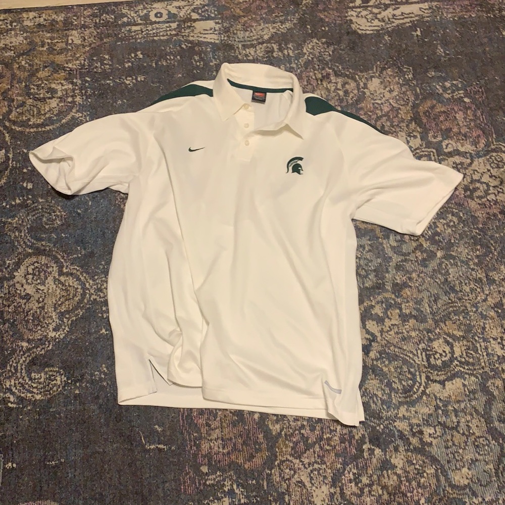 NIKE mens Dri-Fit polo. Michigan Spartans